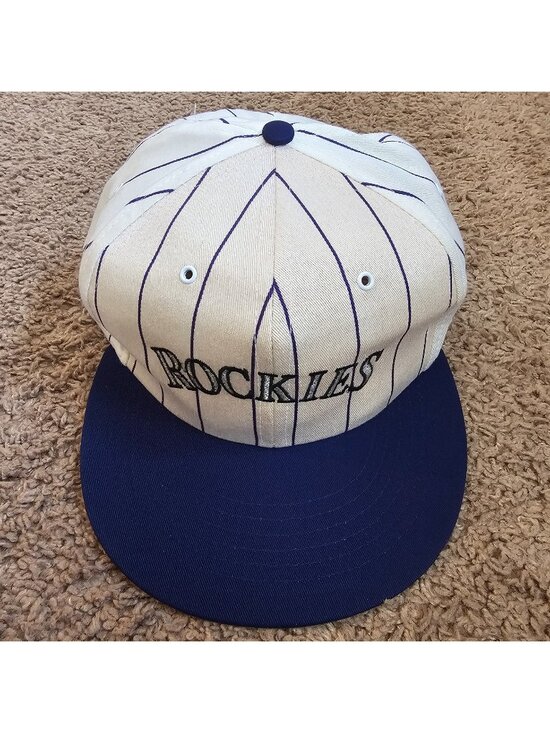 Other - Vintage Denver Rockies Invesco Baseball Cap Snapback Hat Pin Stripe RN38106